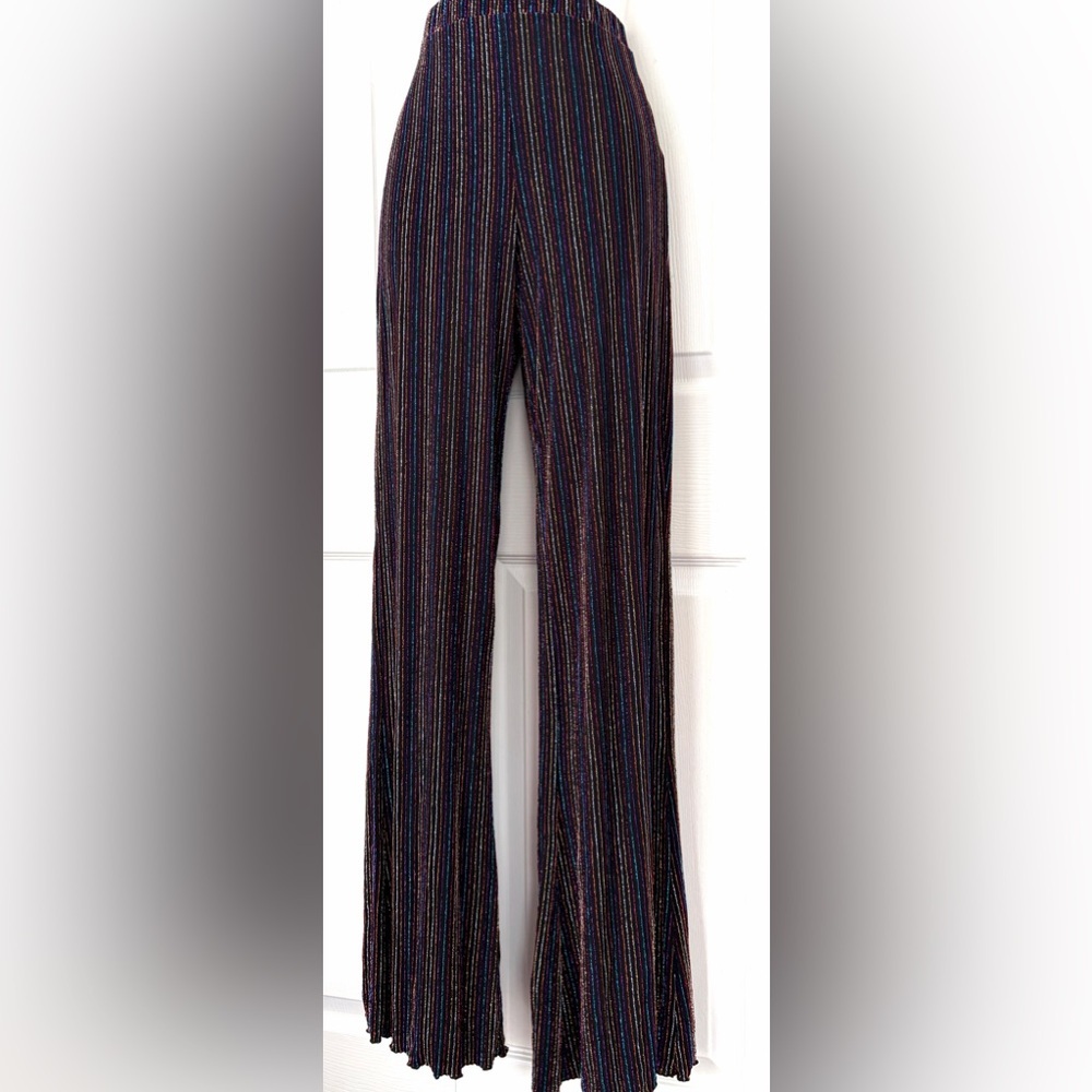 REVOLVE House of Harlow 1960 Lora Pants in Noir Flare Metalic Stripes size Small - Picture 3 of 13